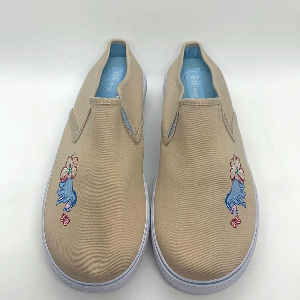 DISNEY NWOT Eeyore Slip-on Sneaker 7 Shoe *Flawed Embroidered Canvas Casual